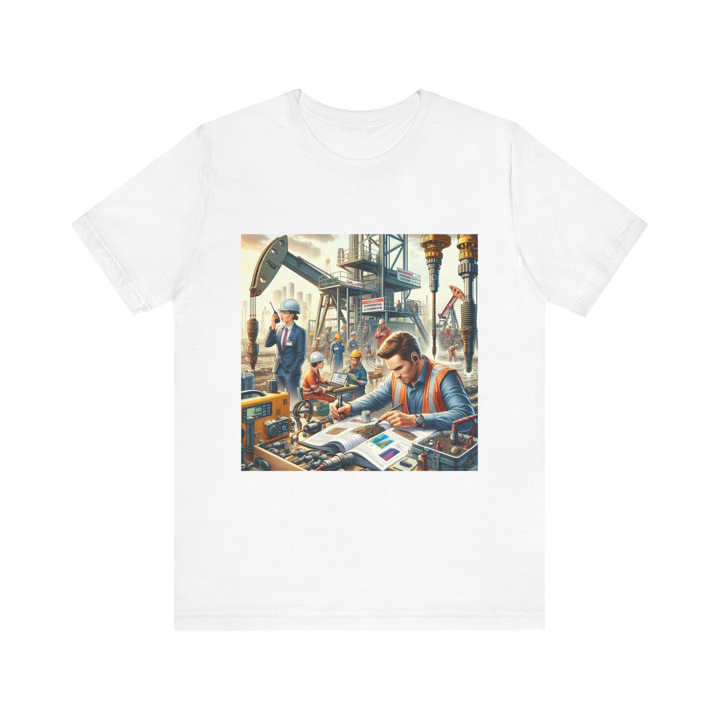 Innovative Oil Rig Art Tee - Unisex Short Sleeve Jersey Shirt