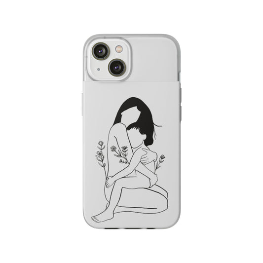 Artistic Mother's Love Flexi Case – Unique Phone Cover with Floral Design