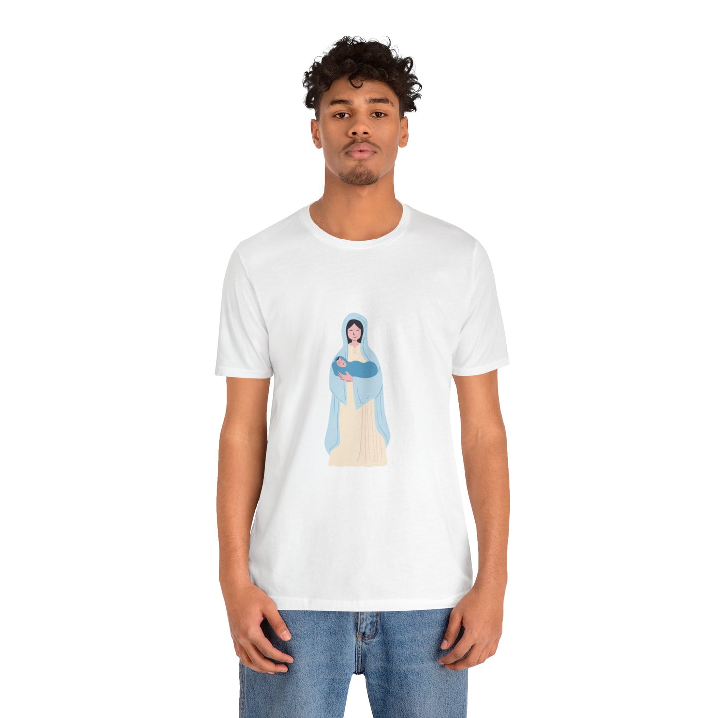 Mary and Child Graphic Unisex Jersey Tee - Faith-Inspired Apparel