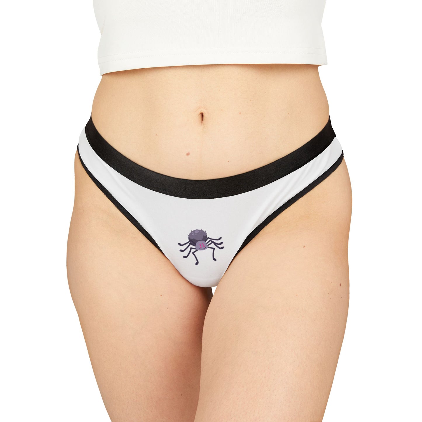Fun Women's Thongs with Quirky Designs - Spider and No Touch Graphics