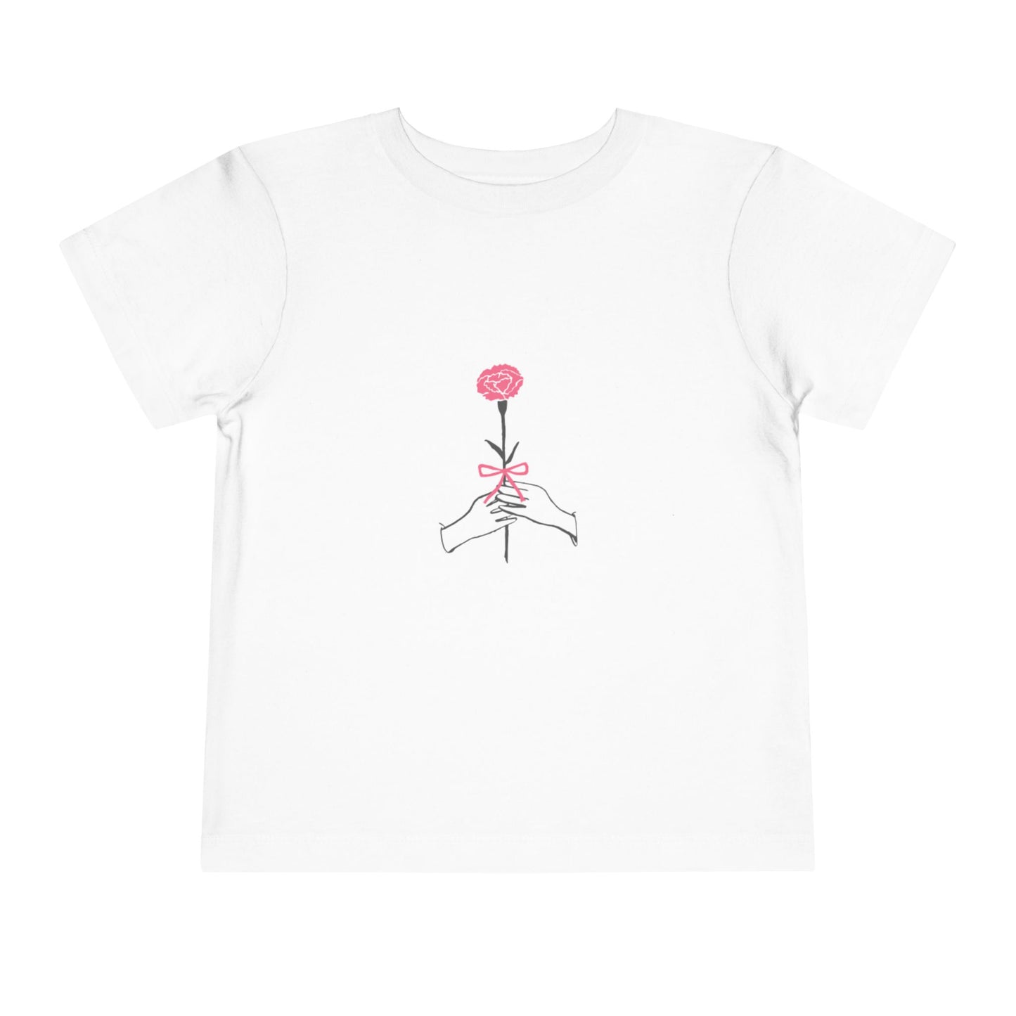 Toddler Short Sleeve Tee - Floral Hand Design for Kids