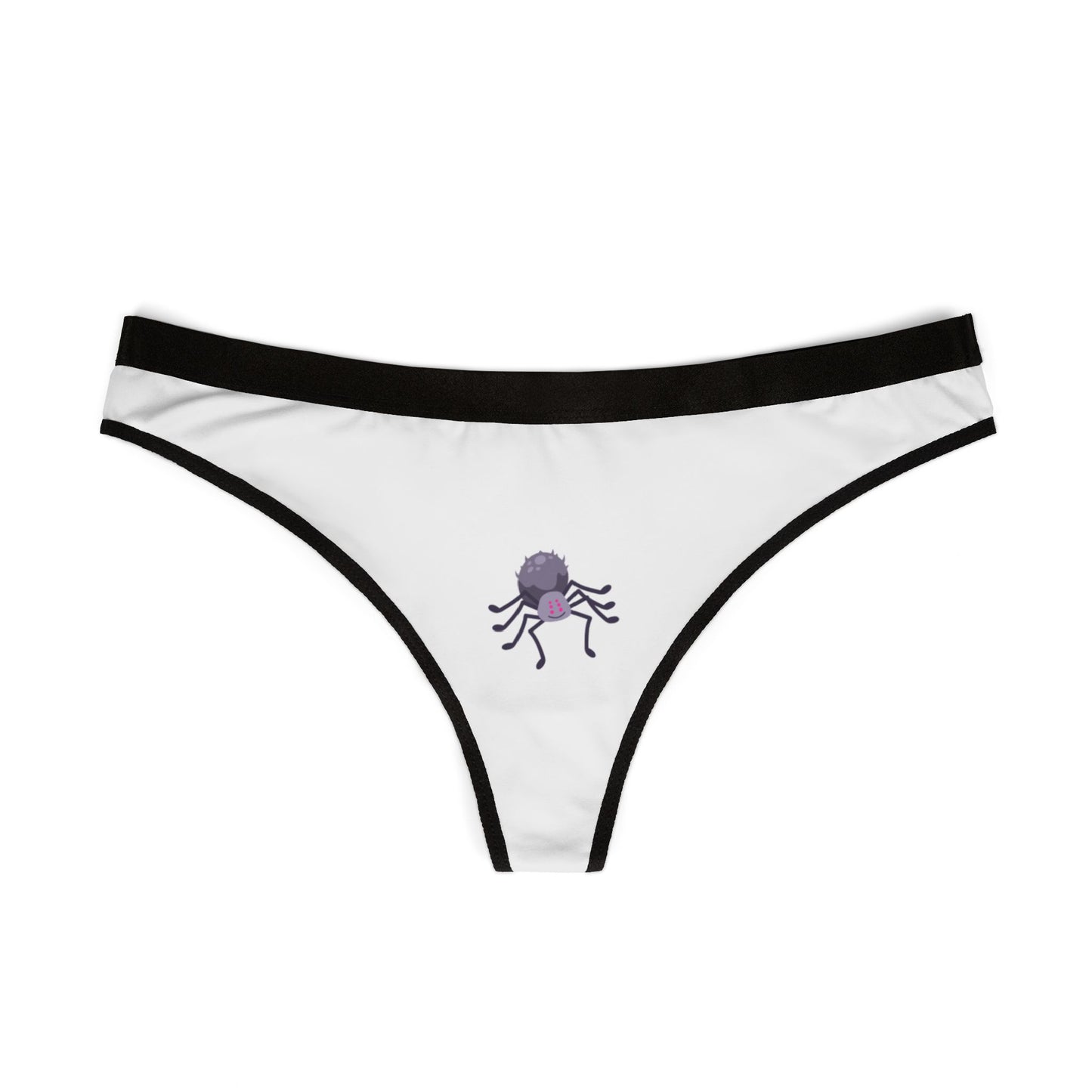 Fun Women's Thongs with Quirky Designs - Spider and No Touch Graphics