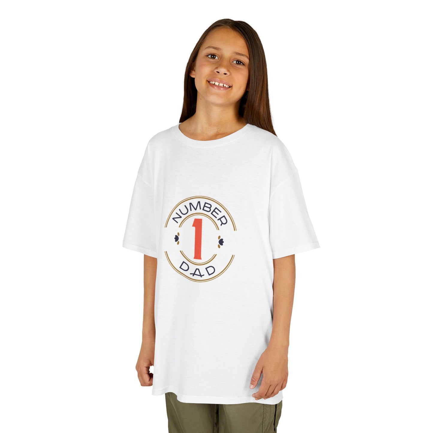 Number 1 Dad Kids Tee - Adorable Heavy Cotton™ T-Shirt for Father's Day & Family Celebrations