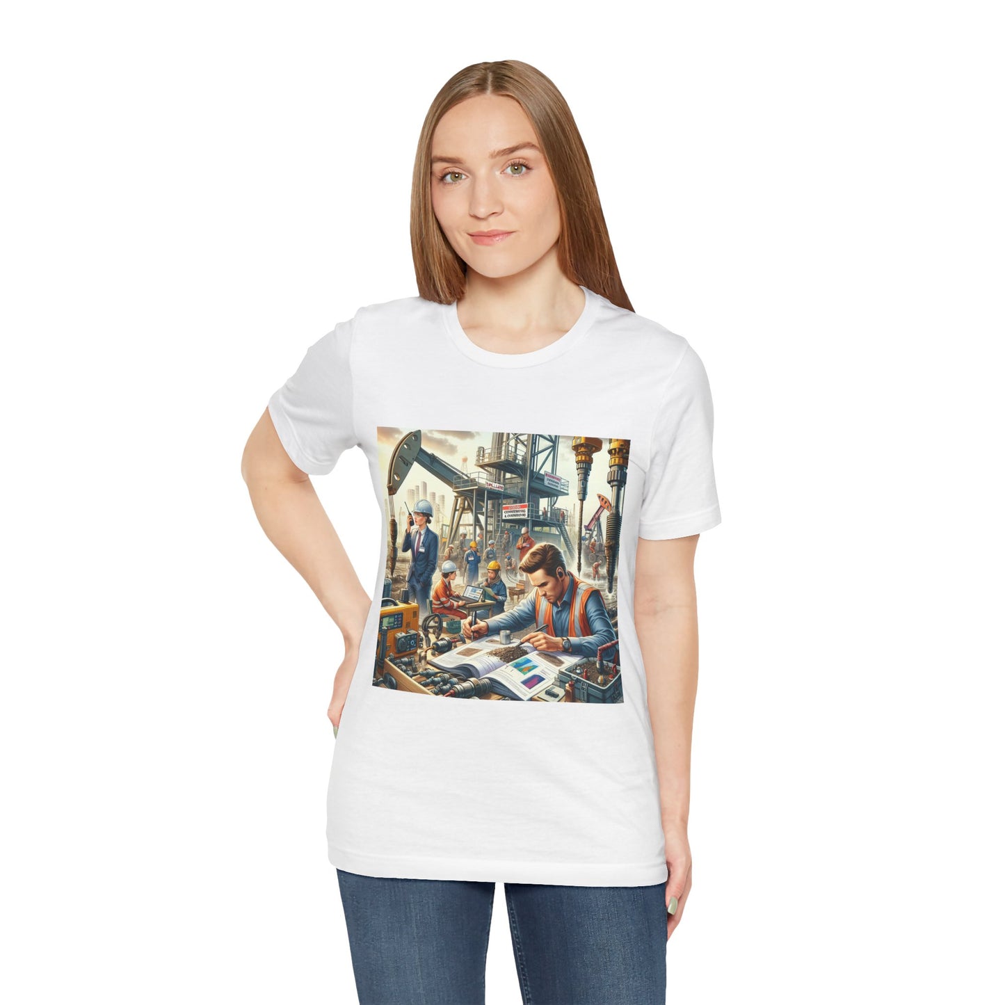 Innovative Oil Rig Art Tee - Unisex Short Sleeve Jersey Shirt