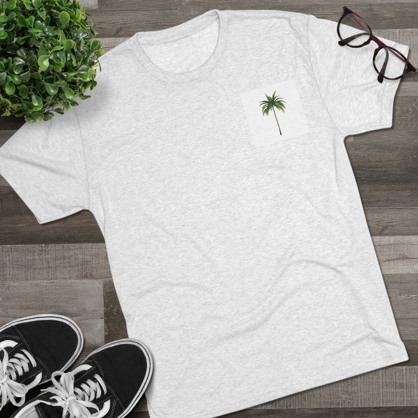Chill Vibes Palm Tree Unisex Tri-Blend Crew Tee - Perfect for Summer and Relaxation