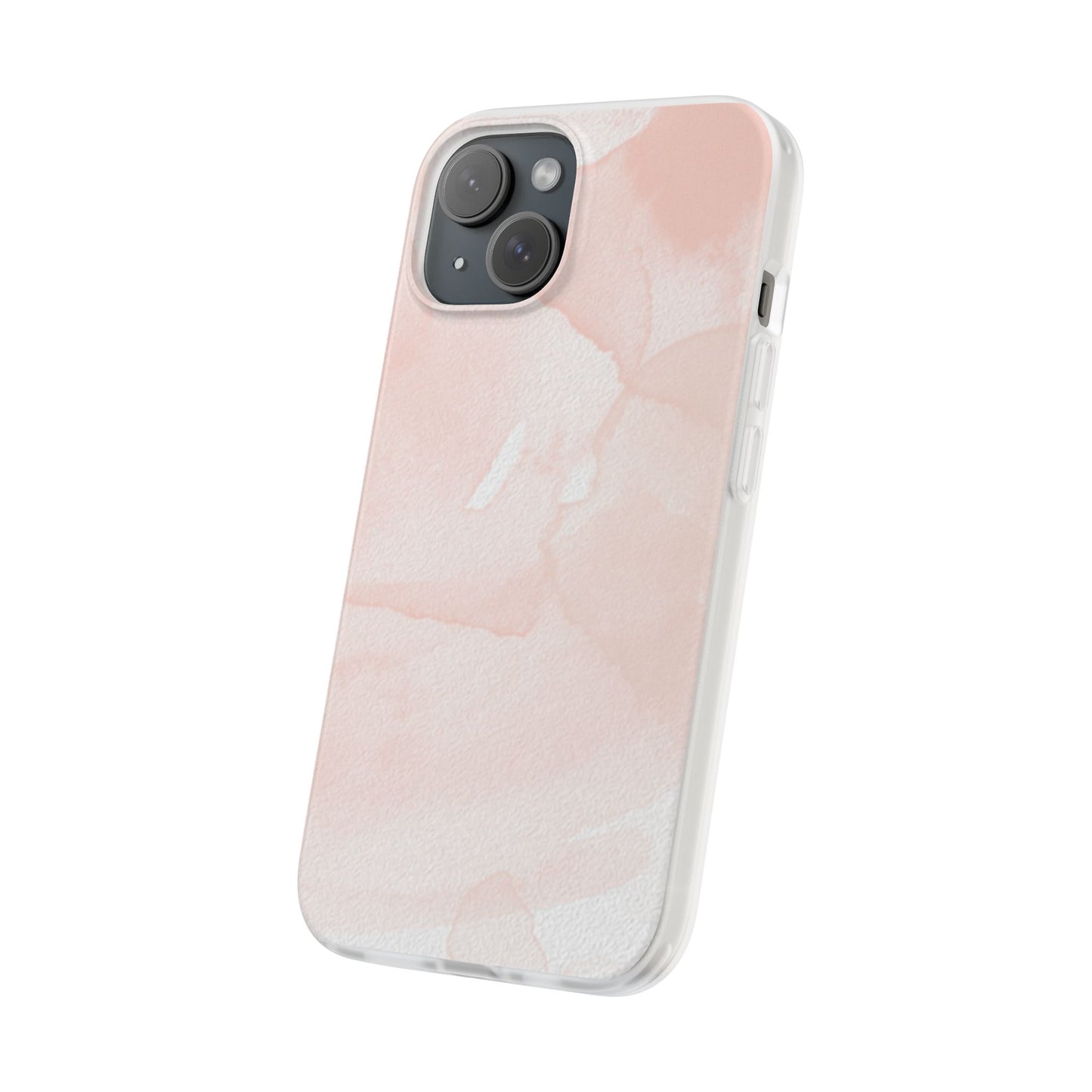 Elegant Watercolor Flexi Case for iPhone - Soft Pink Design, Stylish Phone Accessory