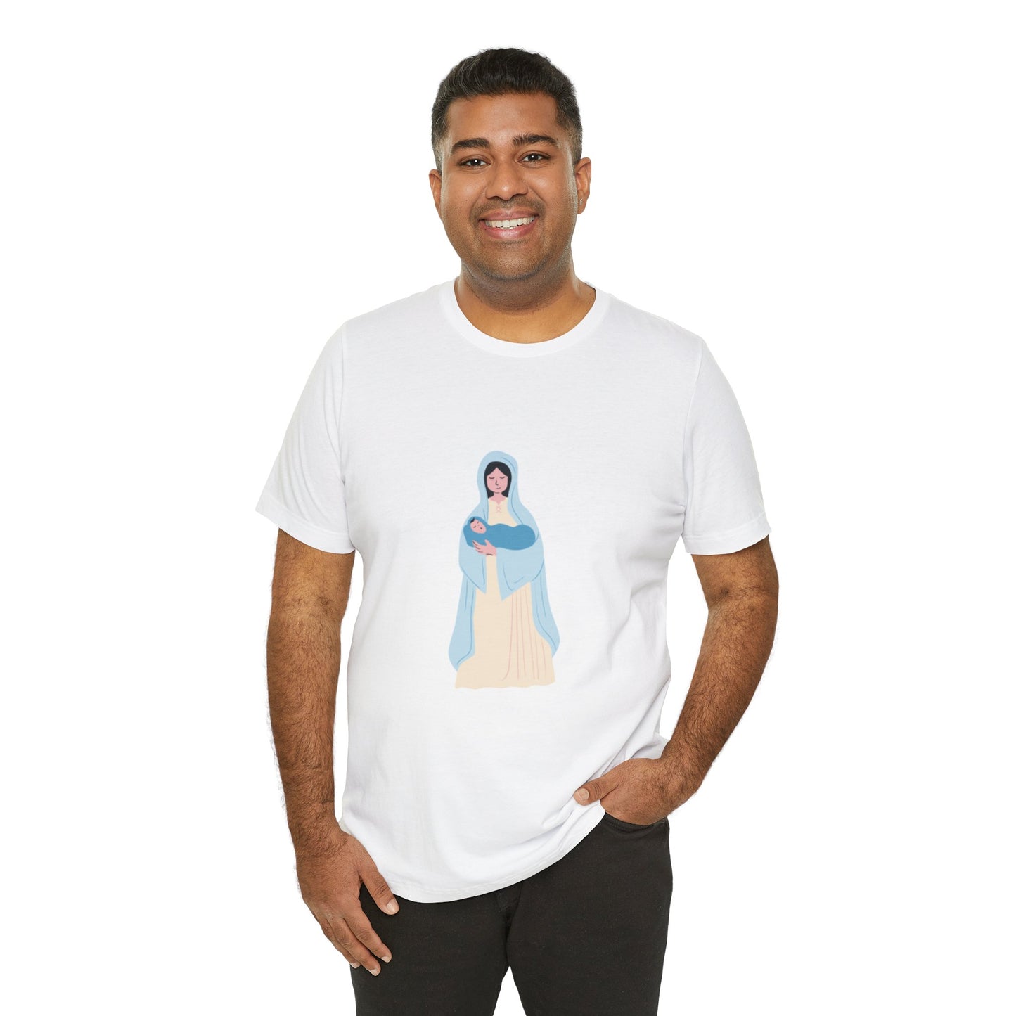 Mary and Child Graphic Unisex Jersey Tee - Faith-Inspired Apparel