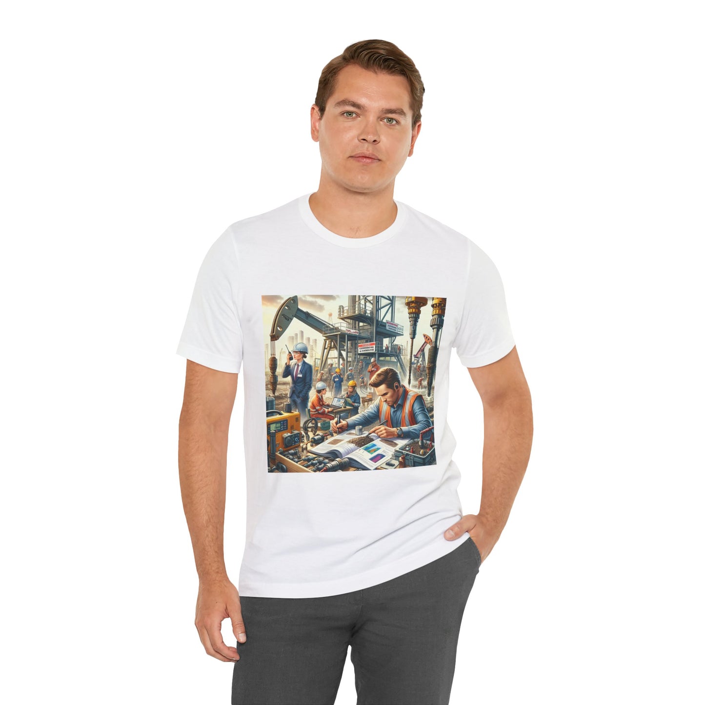 Innovative Oil Rig Art Tee - Unisex Short Sleeve Jersey Shirt