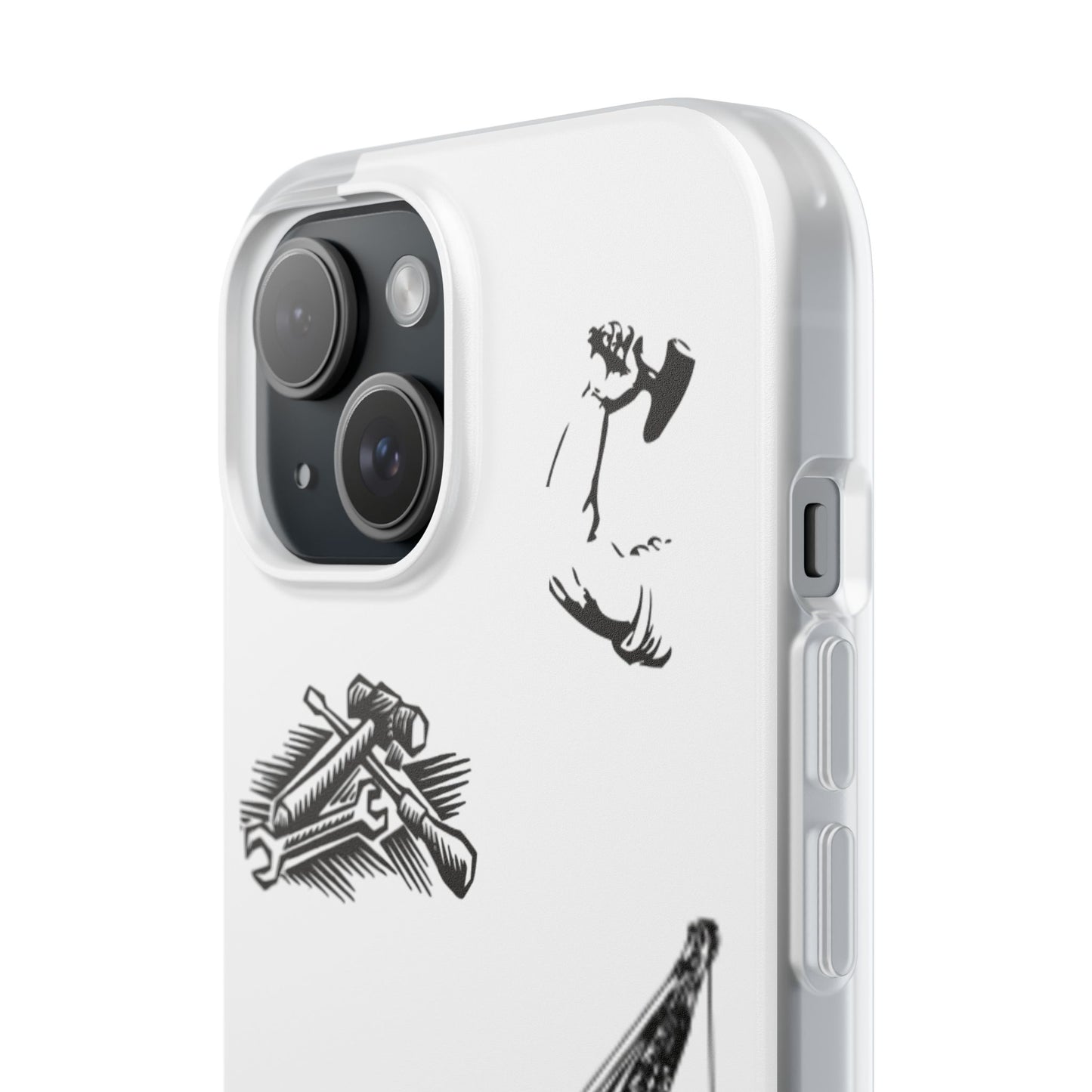 Construction-Themed Flexi Cases with Vintage Crane Design