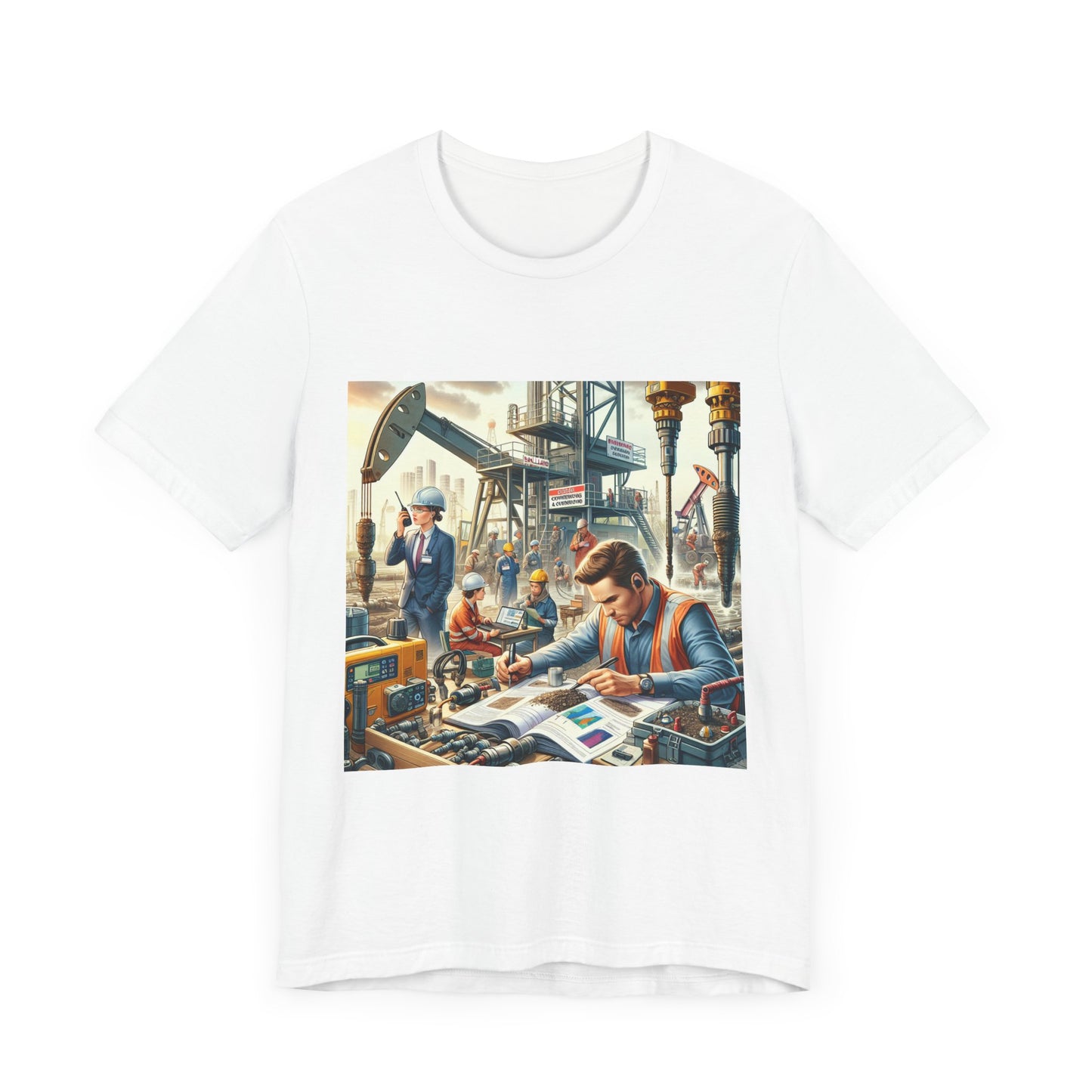 Innovative Oil Rig Art Tee - Unisex Short Sleeve Jersey Shirt