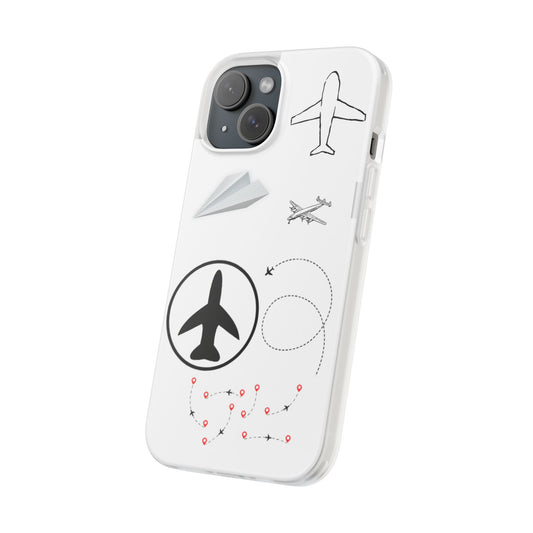Airplane Design Flexi Phone Cases, Travel Lover Gift, Aviator Accessories, Travel Enthusiast Gifts, Fun & Unique Phone Covers