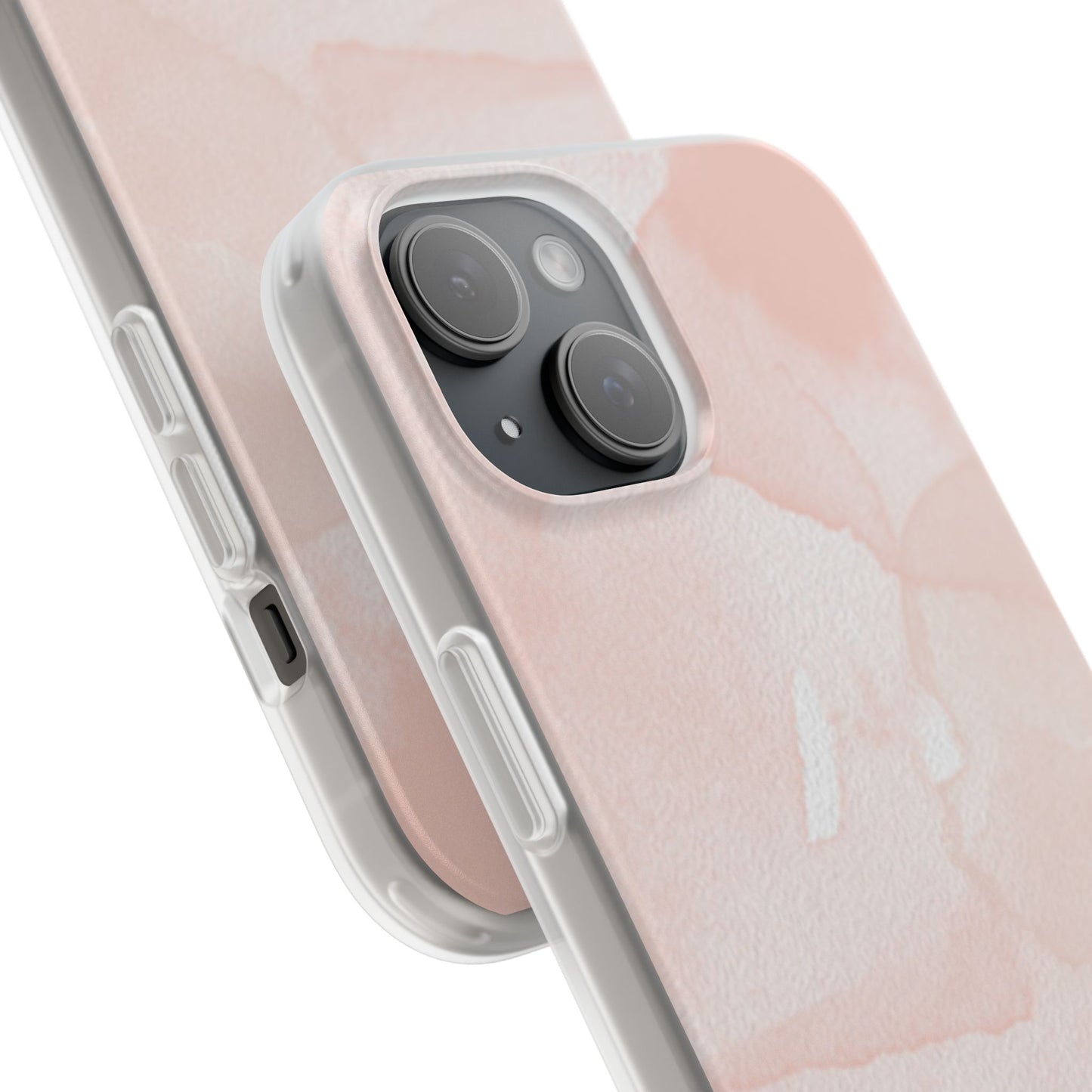 Elegant Watercolor Flexi Case for iPhone - Soft Pink Design, Stylish Phone Accessory