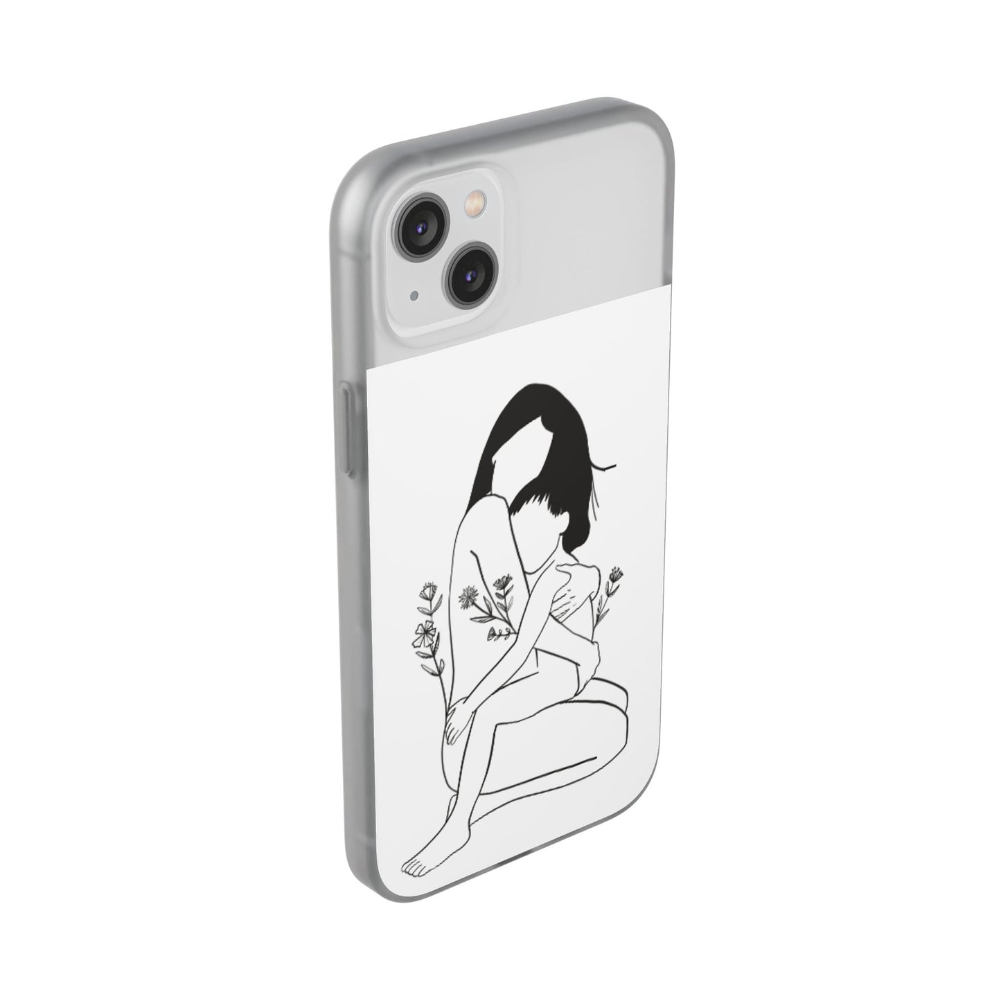 Artistic Mother's Love Flexi Case – Unique Phone Cover with Floral Design