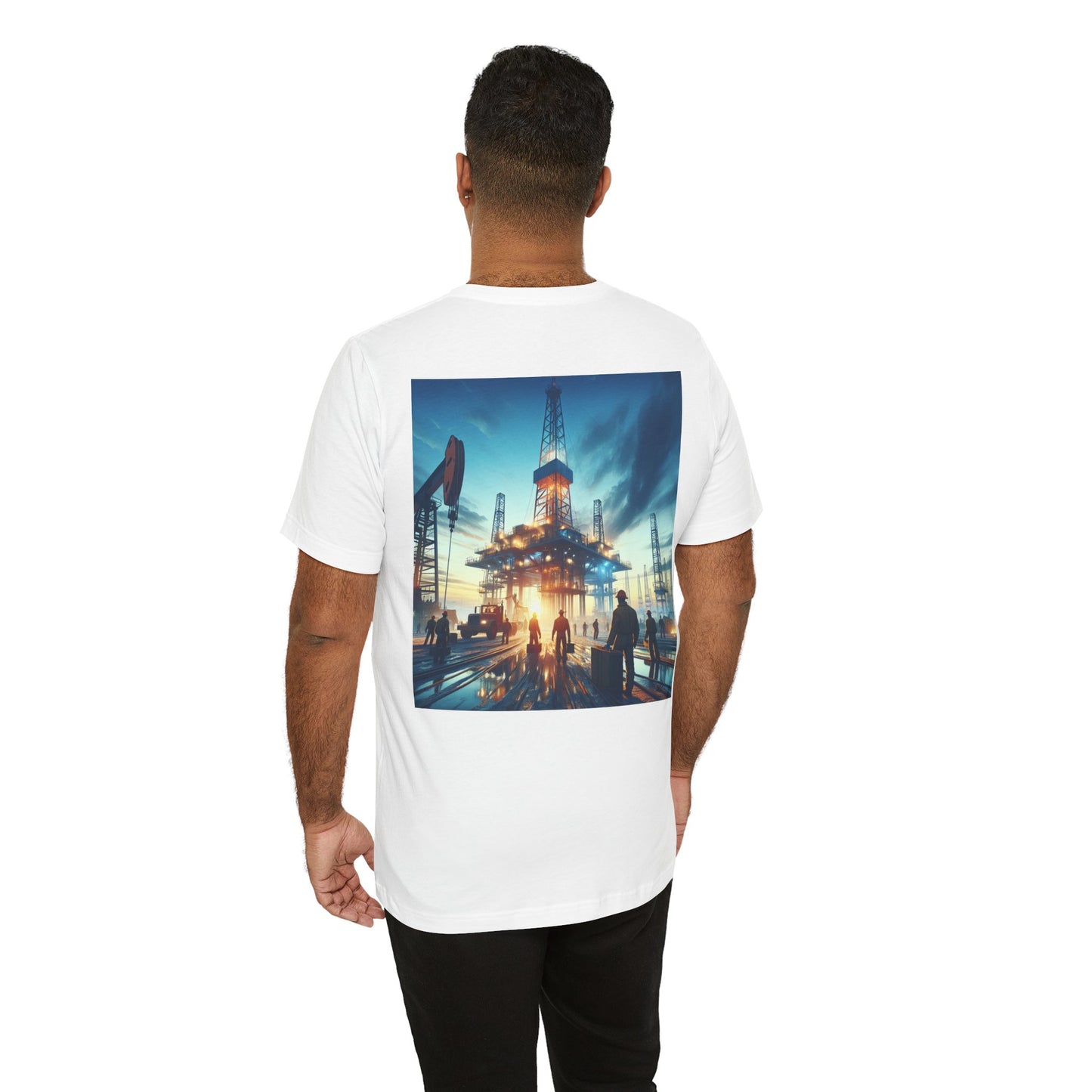 Innovative Oil Rig Art Tee - Unisex Short Sleeve Jersey Shirt