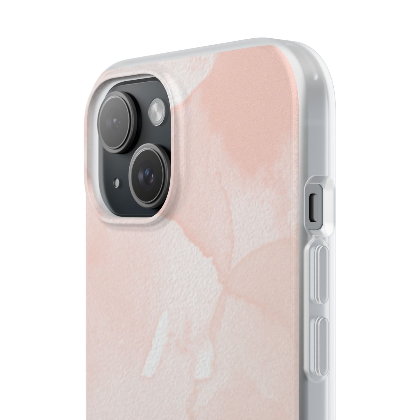 Elegant Watercolor Flexi Case for iPhone - Soft Pink Design, Stylish Phone Accessory