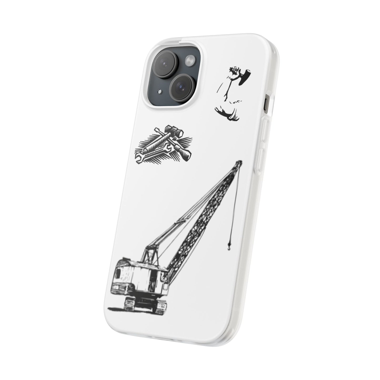 Construction-Themed Flexi Cases with Vintage Crane Design
