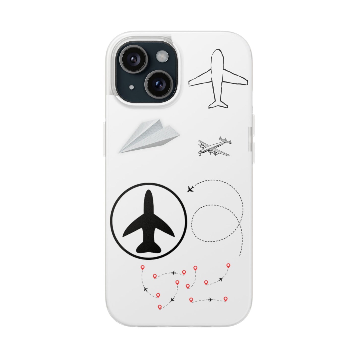 Airplane Design Flexi Phone Cases, Travel Lover Gift, Aviator Accessories, Travel Enthusiast Gifts, Fun & Unique Phone Covers