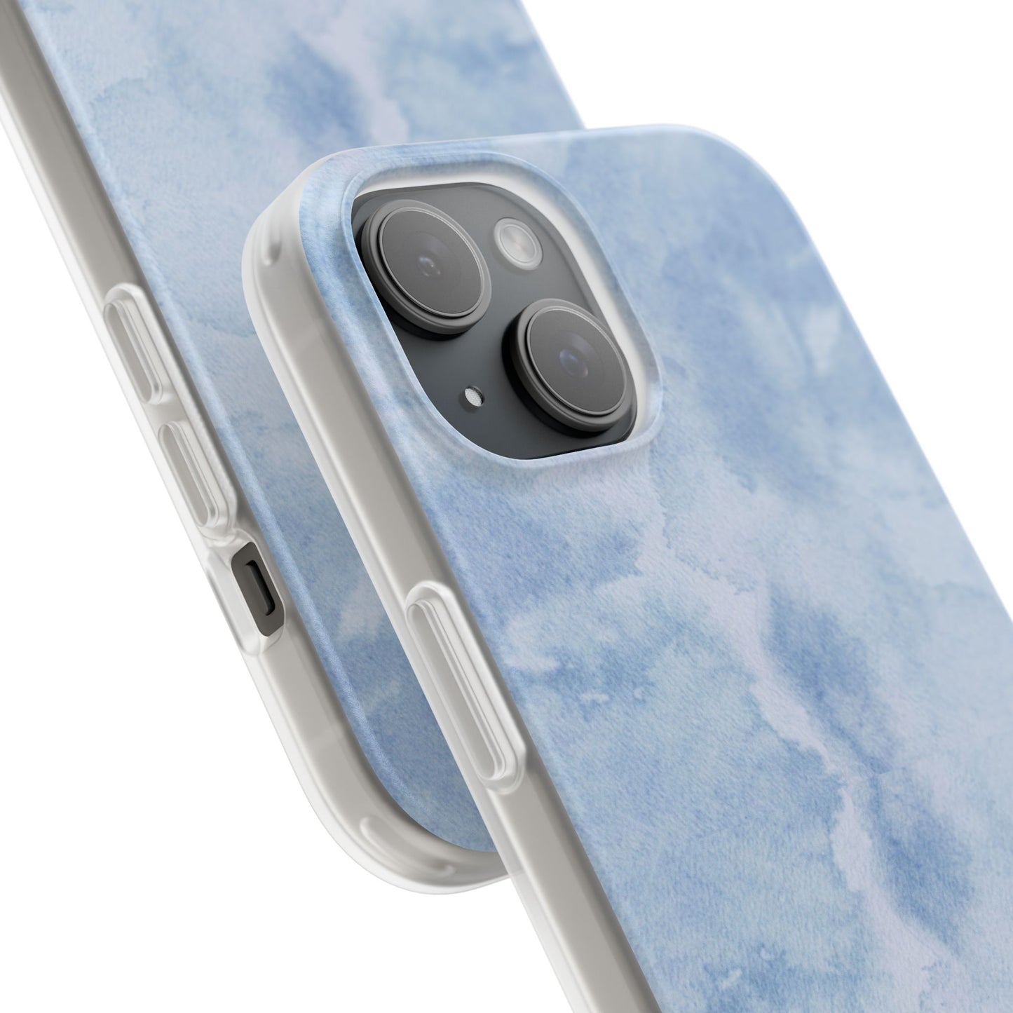 Elegant Blue Watercolor Flexi Case for iPhone - Stylish Protection for Your Device