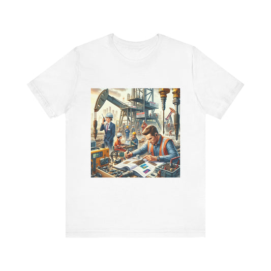 Innovative Oil Rig Art Tee - Unisex Short Sleeve Jersey Shirt