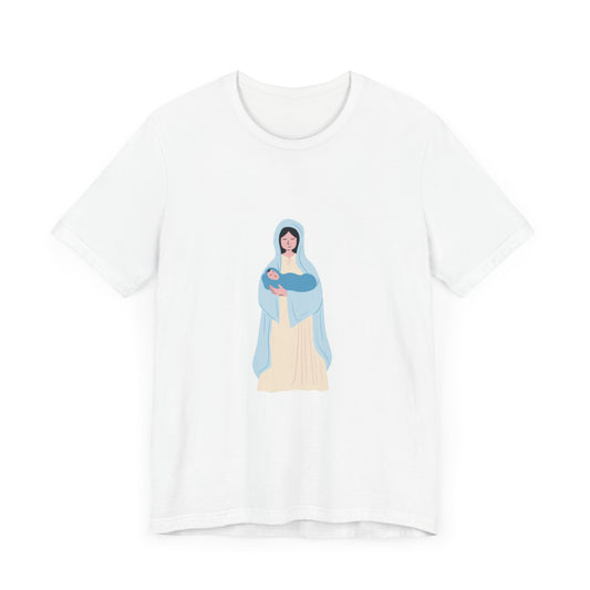 Mary and Child Graphic Unisex Jersey Tee - Faith-Inspired Apparel
