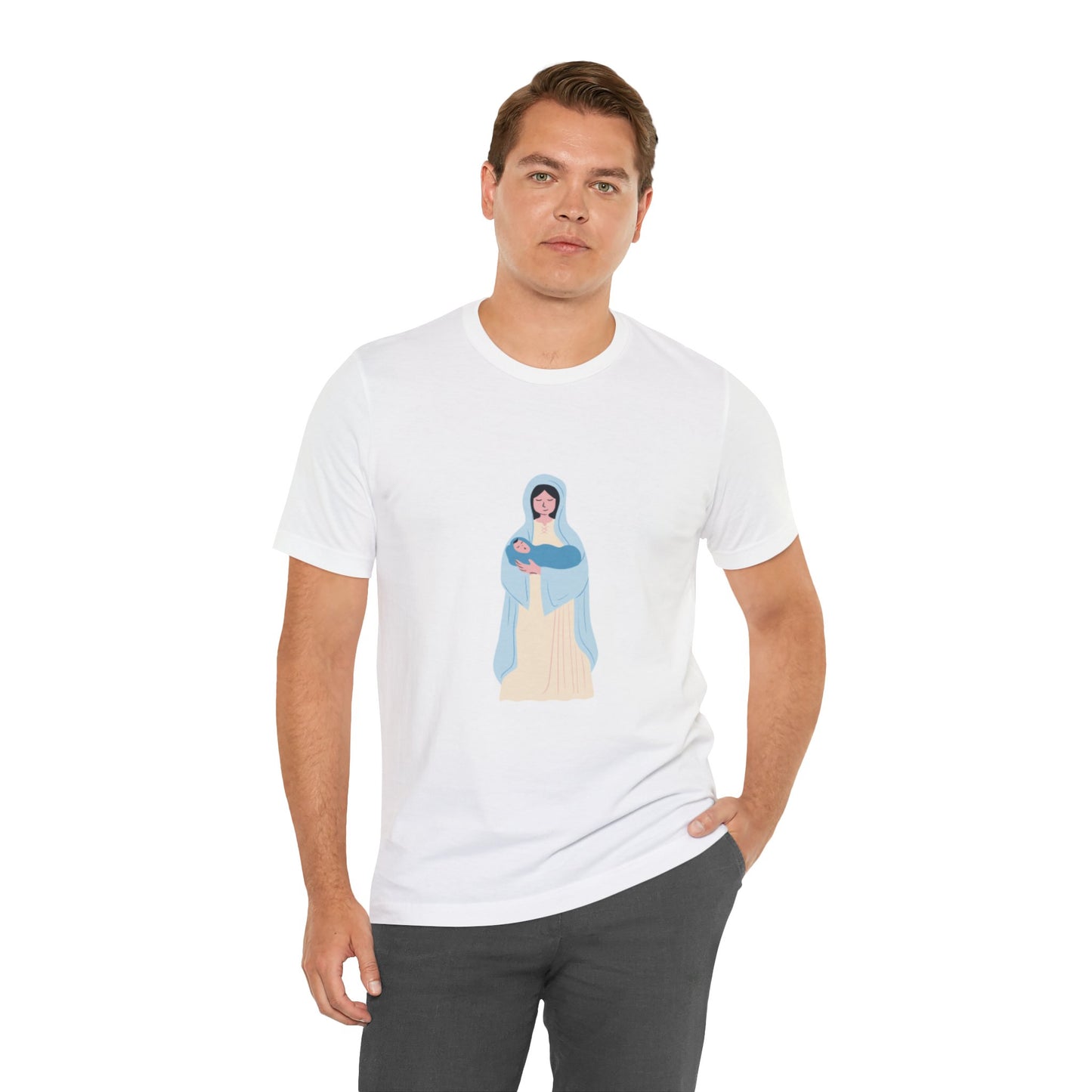 Mary and Child Graphic Unisex Jersey Tee - Faith-Inspired Apparel