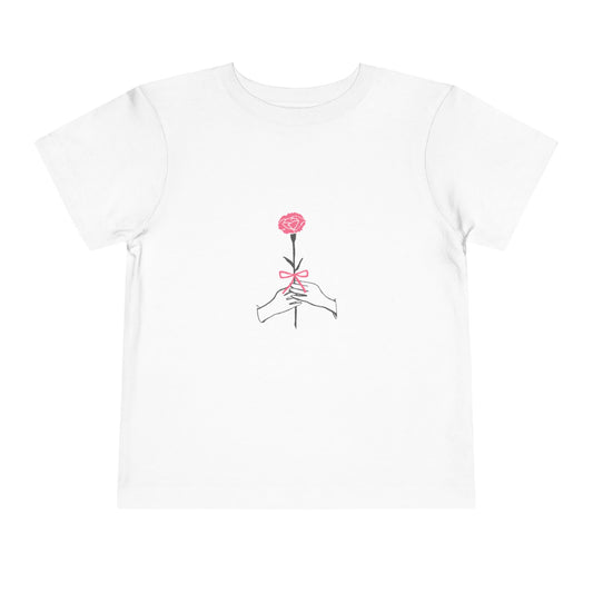 Toddler Short Sleeve Tee - Floral Hand Design for Kids