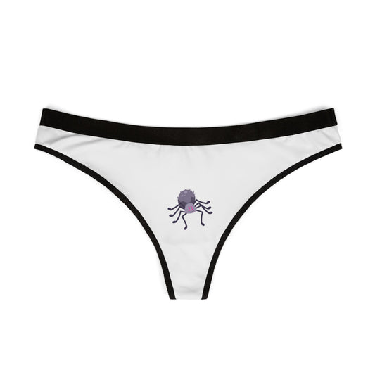 Fun Women's Thongs with Quirky Designs - Spider and No Touch Graphics