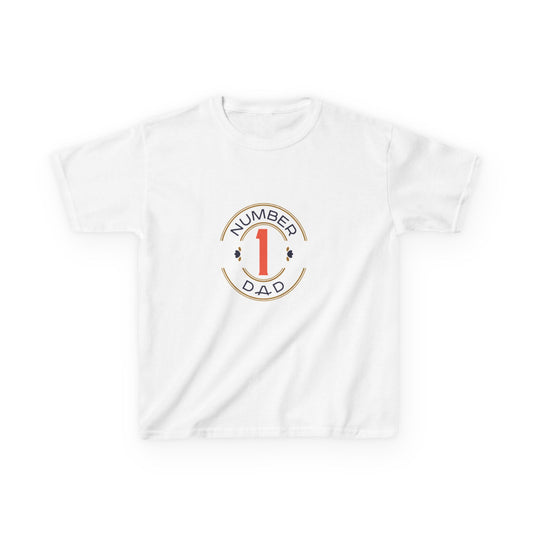 Number 1 Dad Kids Tee - Adorable Heavy Cotton™ T-Shirt for Father's Day & Family Celebrations