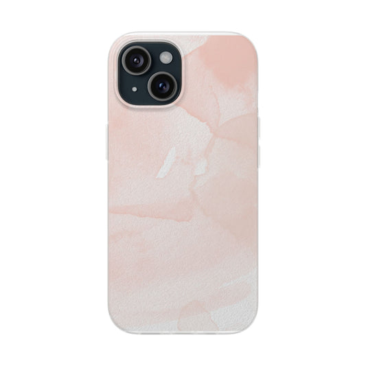 Elegant Watercolor Flexi Case for iPhone - Soft Pink Design, Stylish Phone Accessory