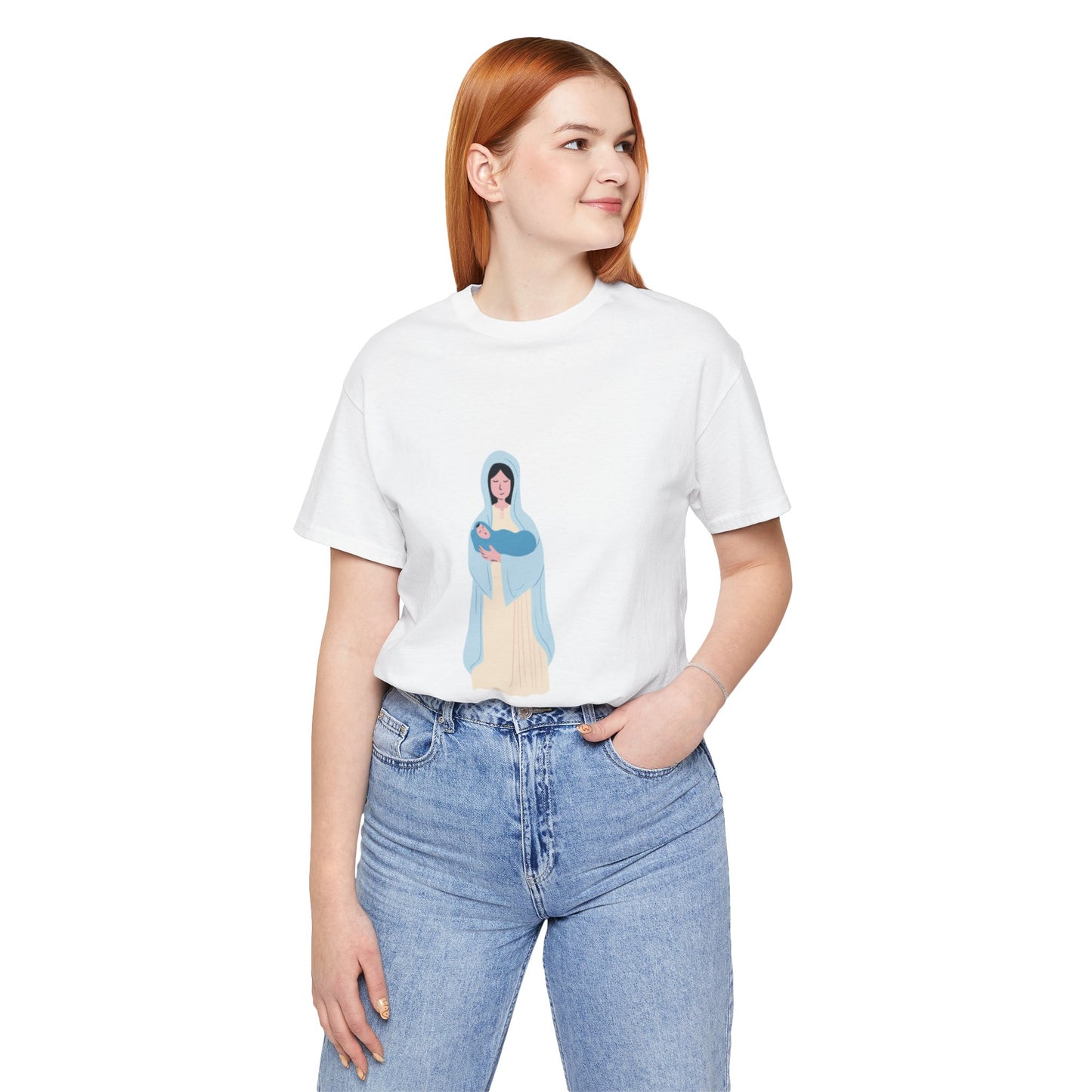 Mary and Child Graphic Unisex Jersey Tee - Faith-Inspired Apparel