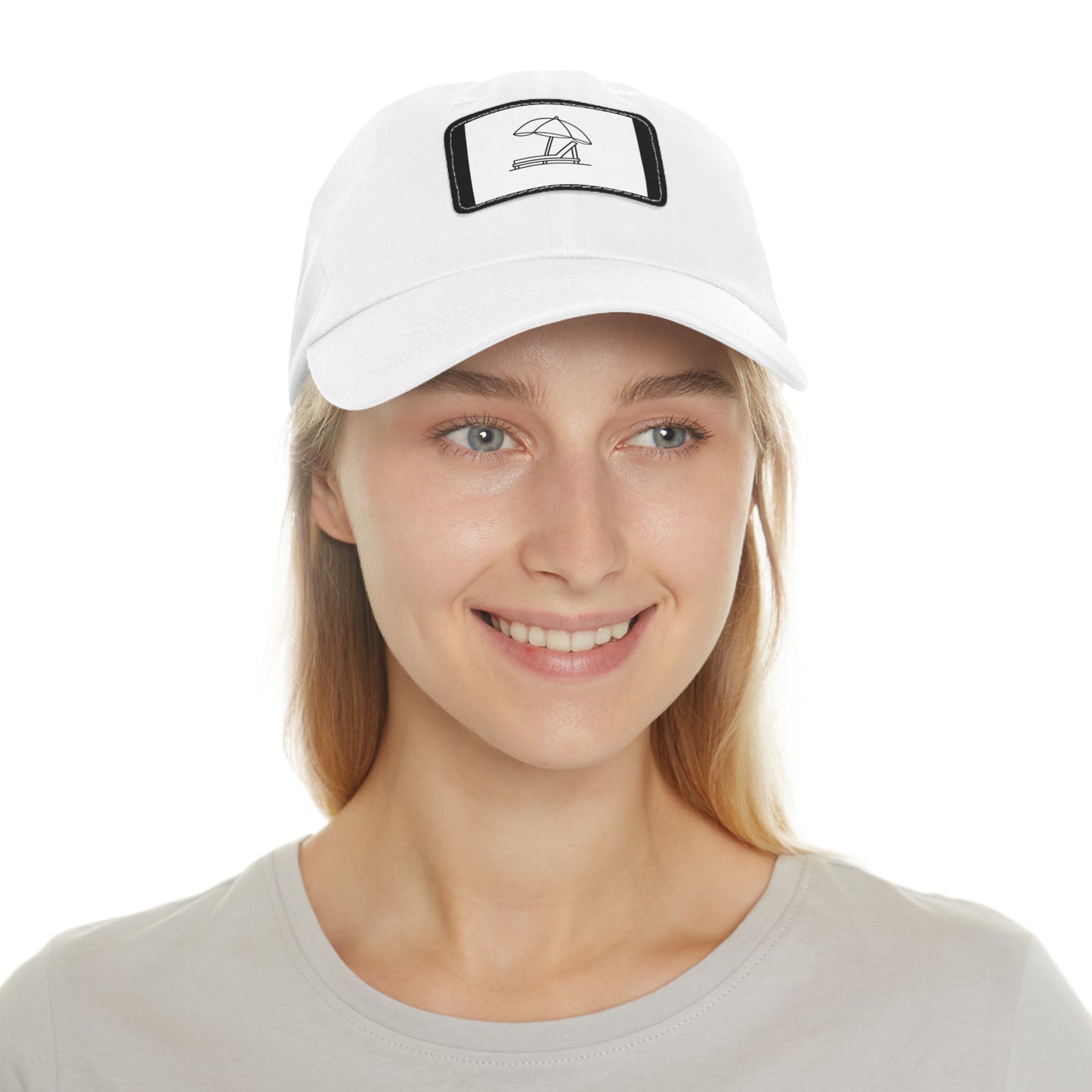 Beach Vibes Dad Hat with Leather Patch - Summer Outdoor Cap