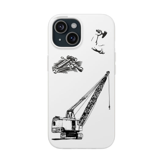 Construction-Themed Flexi Cases with Vintage Crane Design