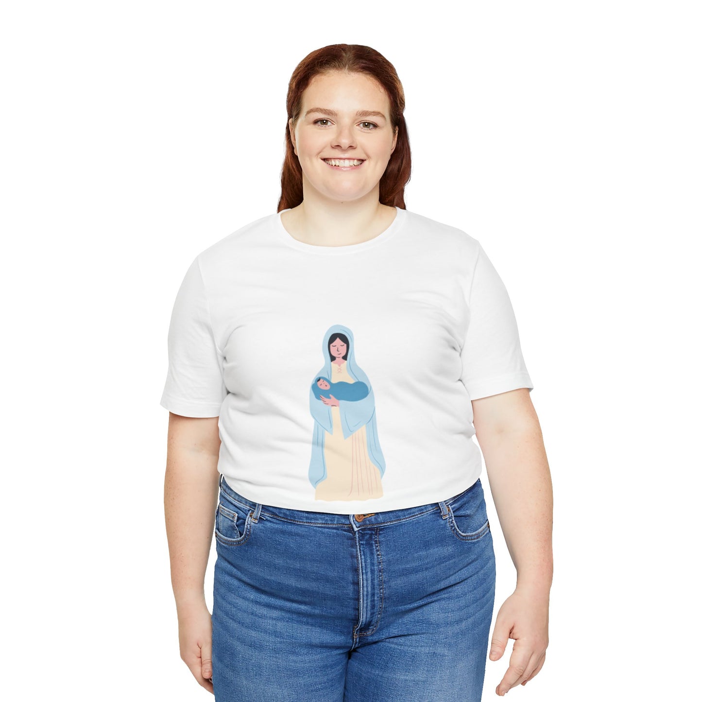Mary and Child Graphic Unisex Jersey Tee - Faith-Inspired Apparel