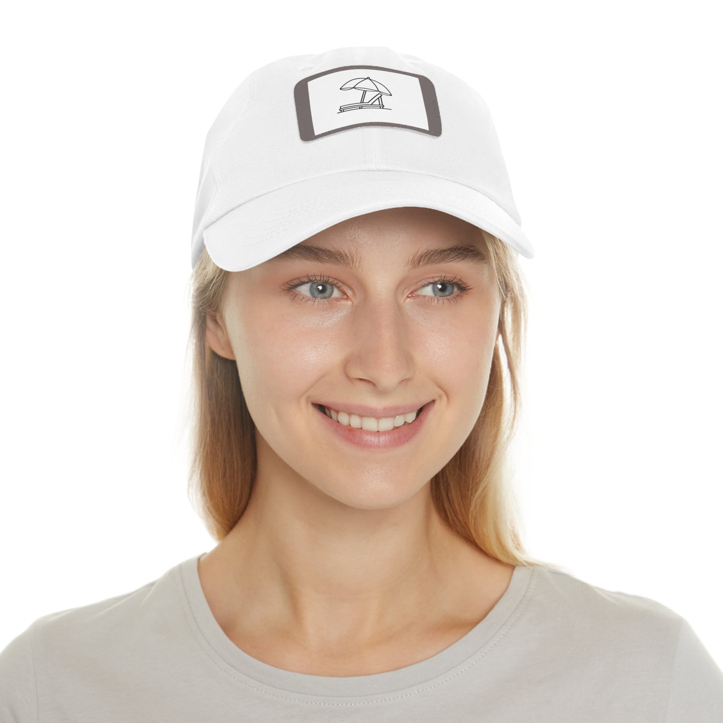 Beach Vibes Dad Hat with Leather Patch - Summer Outdoor Cap
