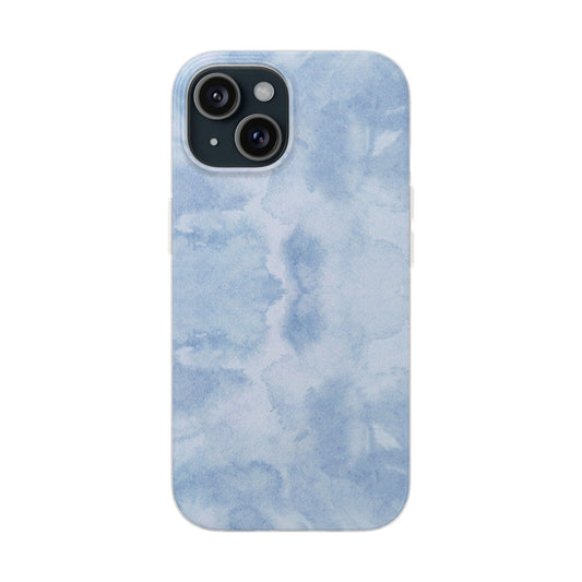Elegant Blue Watercolor Flexi Case for iPhone - Stylish Protection for Your Device